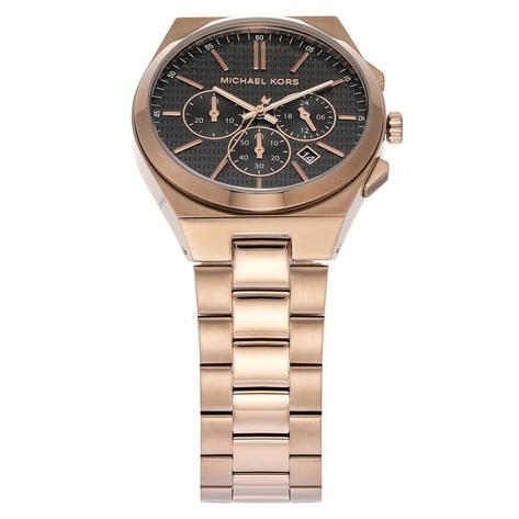 Michael Kors Lennox Chronograph Black Dial Rose Gold Steel Strap Watch For Men - MK9119 Buy Now By Michael Kors