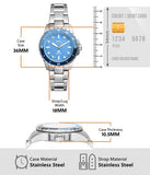 Fossil Blue Dive Three Hand Blue Dial Silver Steel Strap Watch For Women - ES5353 Buy Now By Fossil