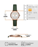 Emporio Armani Pro Planet Analog Silver Dial Green Leather Strap Watch For Women - AR11517 Buy Now By Emporio Armani