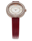 Emporio Armani Two-Hand Analog White Dial Red Leather Strap Watch For Women - AR11532 Buy Now By Emporio Armani