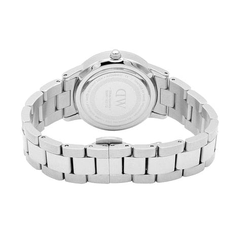 Daniel Wellington Iconic Link Black Dial Silver Steel Strap Watch For Women - DW00100342 Buy Now By Daniel Wellington