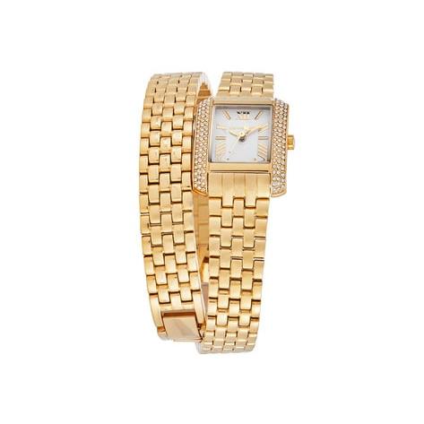 Michael Kors Emery Pave Double Wrap White Dial Gold Steel Strap Watch for Women - MK4833 Buy Now By Michael Kors