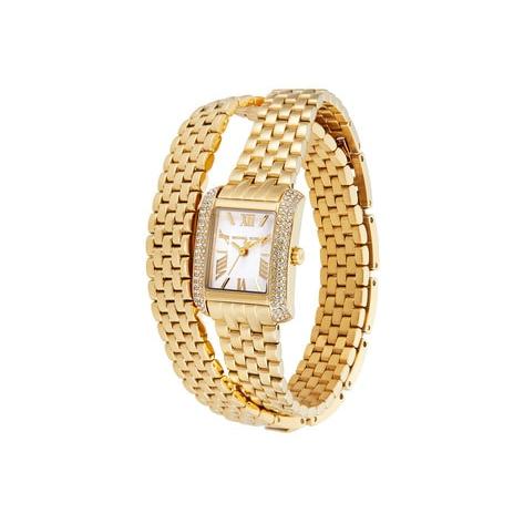 Michael Kors Emery Pave Double Wrap White Dial Gold Steel Strap Watch for Women - MK4833 Buy Now By Michael Kors