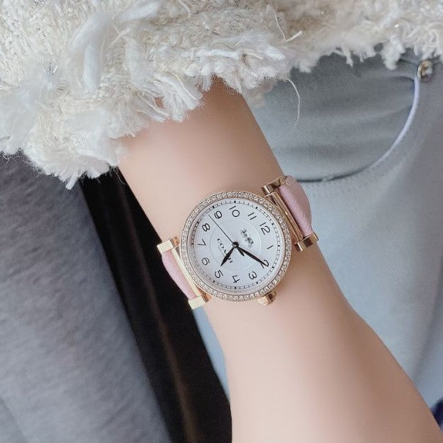 Coach Madison White Dial Pink Leather Strap Watch for Women - 14503395 Buy Now By Coach