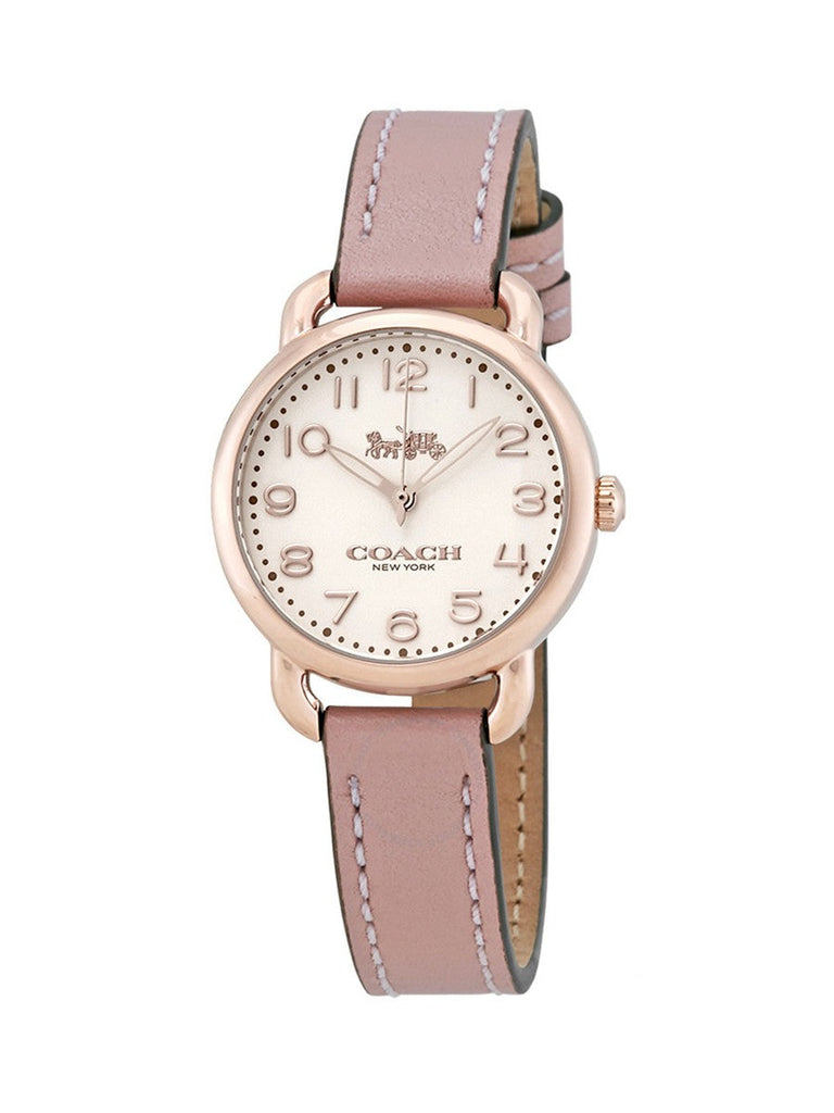 Coach Delancey Cream Dial Blush Pink Leather Strap Watch for Women - 14502750 Buy Now By Coach