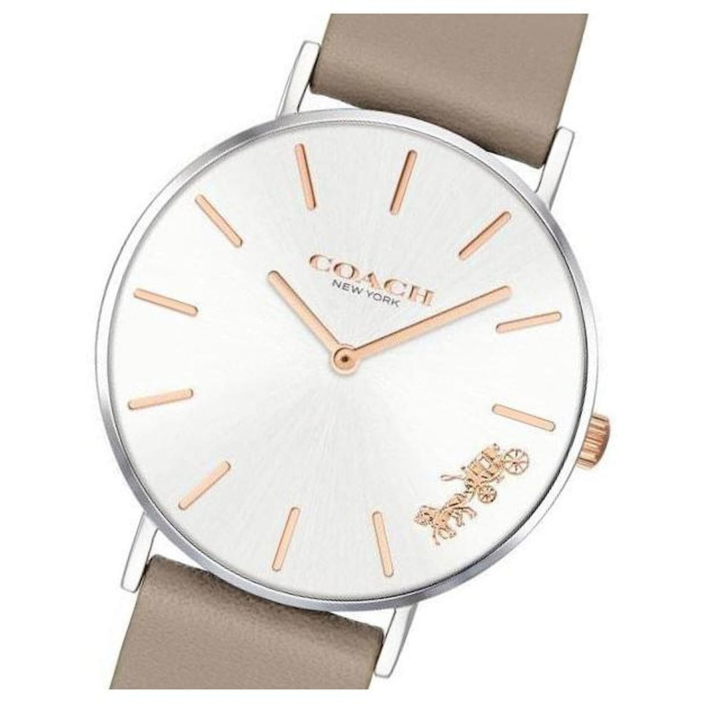 Coach Perry Silver Dial Light Brown Leather Strap Watch for Women - 14503119 Buy Now By Coach
