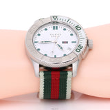 Gucci G Timeless White Dial Two Tone Nylon Strap Watch For Men - YA126231 Buy Now By Gucci
