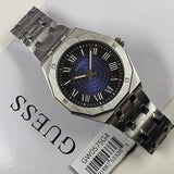 Guess Asset Quartz Blue Dial Silver Steel Strap Watch For Men - GW0575G4 Buy Now By Guess