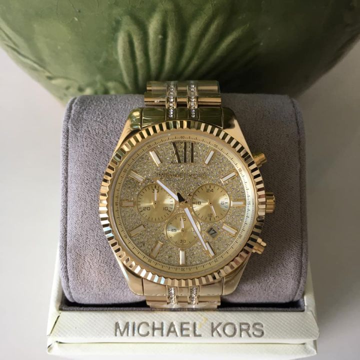 Michael Kors Lexington Chronograph Gold Dial Gold Steel Strap Watch For Men - MK8579 Buy Now By Michael Kors