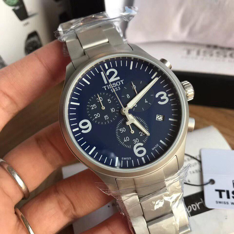 Tissot T Sport Chrono XL Chronograph Blue Dial Silver Steel Strap Watch For Men - T116.617.11.047.00 Buy Now By Tissot