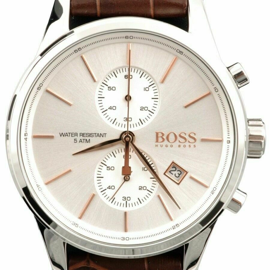 Hugo Boss Jet Chronograph Quartz Silver Dial Brown Leather Strap Watch For Men - HB1513280 Buy Now By Hugo Boss
