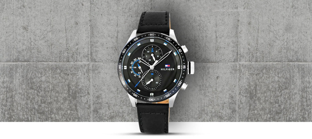 Tommy Hilfiger Trent Chronograph Quartz Black Dial Black Leather Strap Watch For Men - 1791810 Buy Now By Tommy Hilfiger