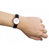 Daniel Wellington Classy Sheffield White Dial Black Leather Strap Watch For Women - DW00100060 Buy Now By Daniel Wellington