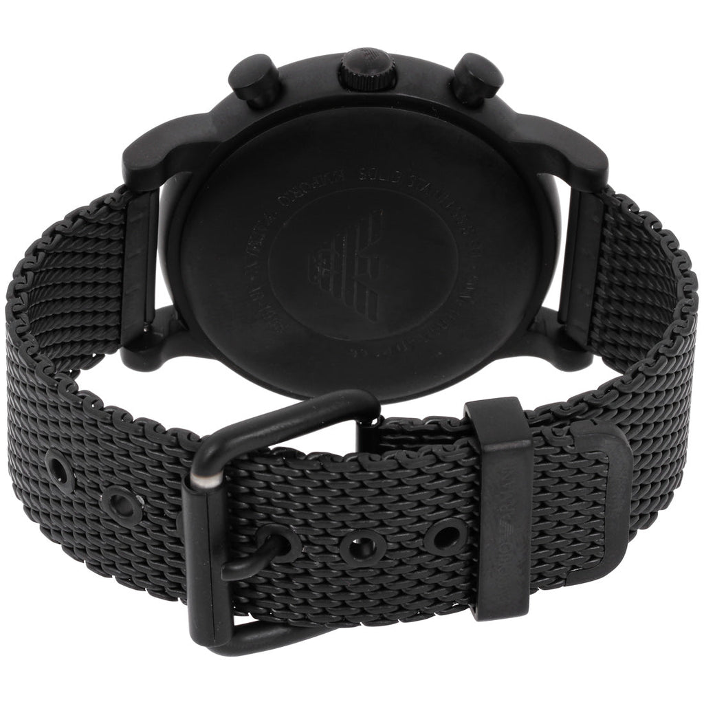Emporio Armani Sport Chronograph Black Dial Black Mesh Bracelet Watch For Men - AR1968 Buy Now By Emporio Armani