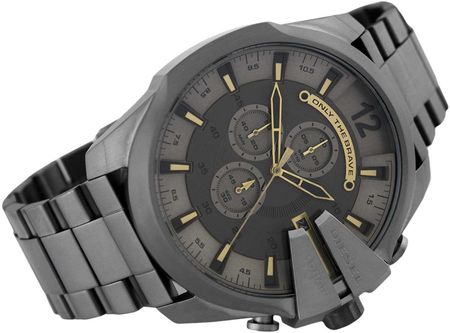 Diesel Mega Chief Chronograph Grey Dial Grey Steel Strap Watch For Men - DZ4466 Buy Now By Diesel