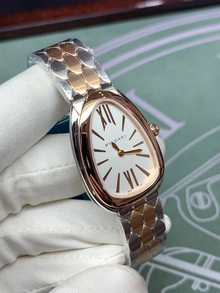 Bvlgari Serpenti Seduttori White Dial Two Tone Steel Strap Watch for Women - SERPENTI103277 Buy Now By Bvlgari