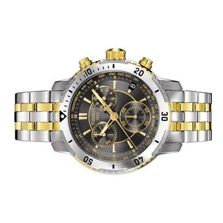 Tissot T Sport PRS 200 Chronograph Black Dial Two Tone Steel Strap Watch For Men - T067.417.22.051.00 Buy Now By Tissot