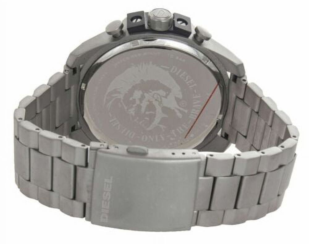 Diesel Mega Chief Chronograph Silver Dial Silver Steel Strap Watch For Men - DZ4501 Buy Now By Diesel