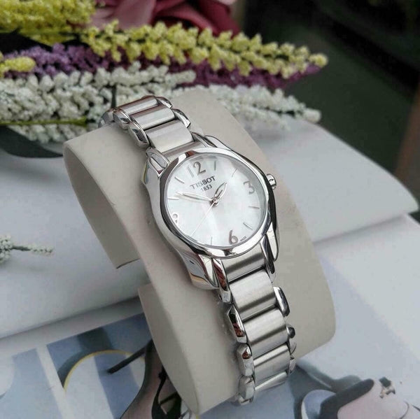 Tissot T Wave Mother of Pearl Dial Two Tone Steel Strap Watch For Women - T023.210.11.117.00 Buy Now By Tissot