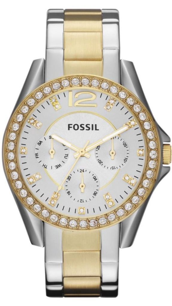 Fossil Riley White Dial Two Tone Steel Strap Watch for Women - ES3204 Buy Now By Fossil