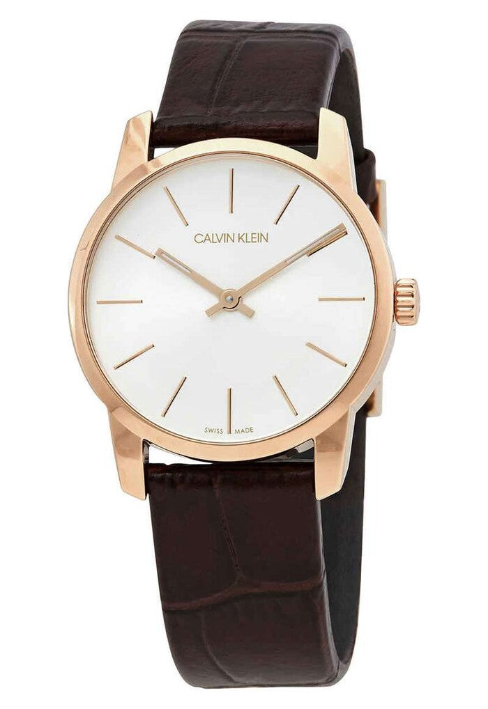 Calvin Klein City White Dial Brown Leather Strap Watch for Men - K2G21629 Buy Now By Calvin Klein
