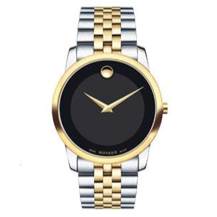 Movado Museum Classic Black Dial Two Tone Steel Strap Watch For Women - 0606605 Buy Now By Movado