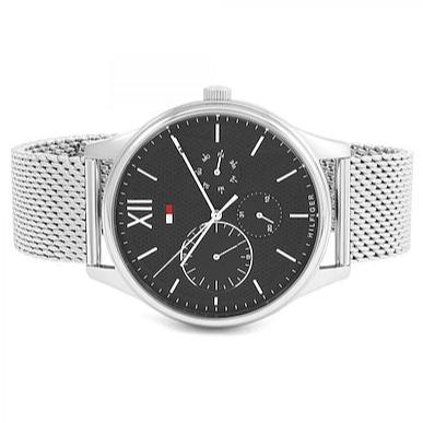 Tommy Hilfiger Damon Quartz Chronograph Black Dial Silver Mesh Bracelet Watch for Men - 1791415 Buy Now By Tommy Hilfiger