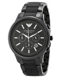 Emporio Armani Ceramica Chronograph Black Dial Black Steel Strap Watch For Men - AR1451 Buy Now By Emporio Armani