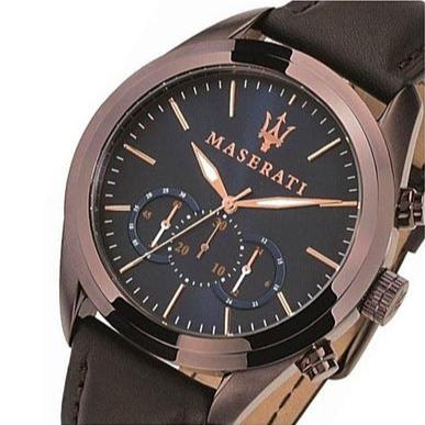 Maserati Traguardo Chronograph Blue Dial Brown Leather Strap Watch For Men - R8871612008 Buy Now By Maserati