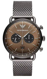 Emporio Armani Aviator Brown Dial Grey Mesh Bracelet Watch For Men - AR11141 Buy Now By Emporio Armani