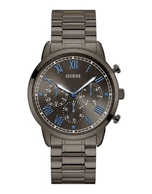Guess Hendrix Chronograph Gunmetal Dial Gunmetal Steel Strap Watch for Men - W1309G3 Buy Now By Guess