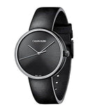 Calvin Klein Full Moon Black Dial Black Leather Strap Watch for Women - K8Y231C1 Buy Now By Calvin Klein