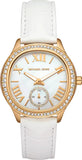 Michael Kors Sage Three-Hand Mother of Pearl White Dial White Leather Strap Watch for Women - MK4818 Buy Now By Michael Kors