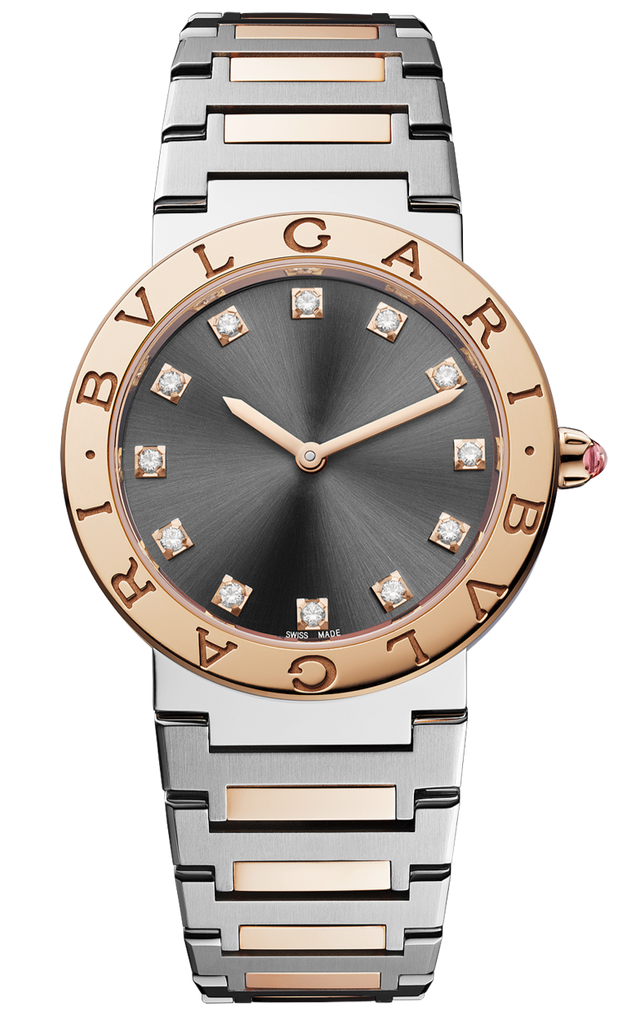 Bvlgari Lady Quartz Diamonds Grey Dial Two Tone Steel Strap Watch for Women - BVLGARI103067 Buy Now By Bvlgari