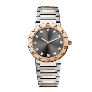 Bvlgari Lady Quartz Diamonds Grey Dial Two Tone Steel Strap Watch for Women - BVLGARI103067 Buy Now By Bvlgari