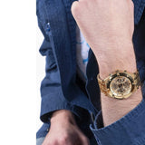 Guess Continental Gold Dial Gold Steel Strap Watch For Men - GW0260G4 Buy Now By Guess