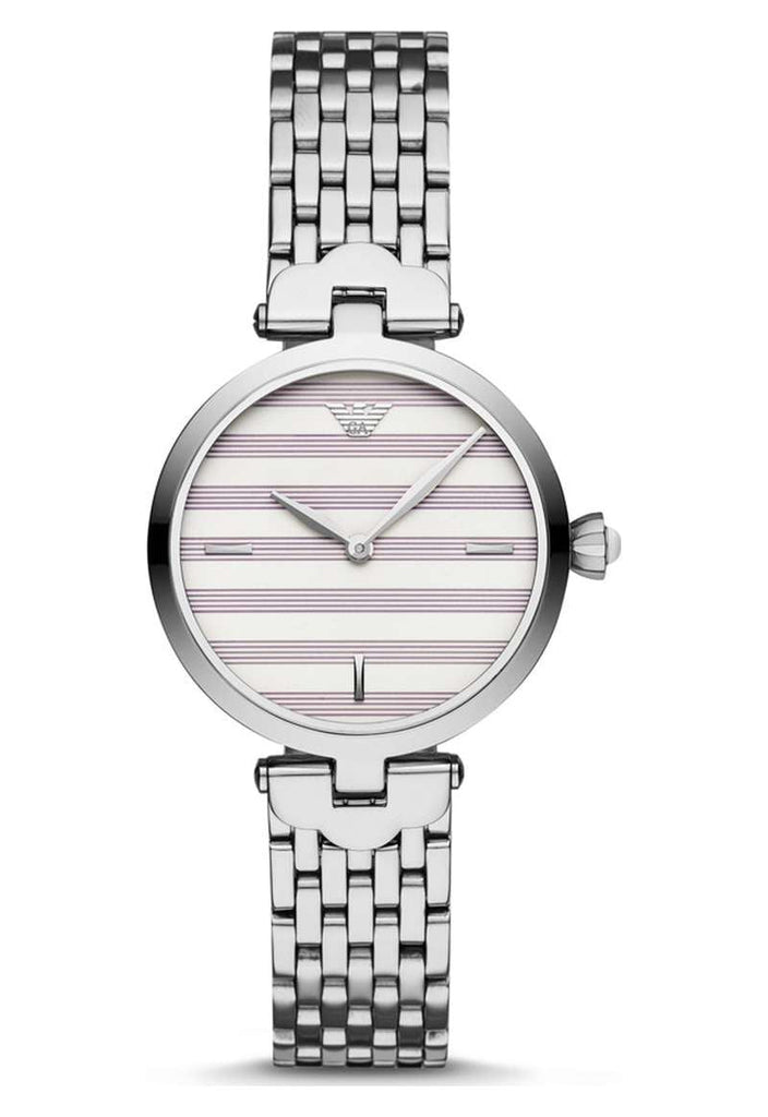 Emporio Armani Arianna Analog White Dial Silver Steel Strap Watch For Women - AR11195 Buy Now By Emporio Armani