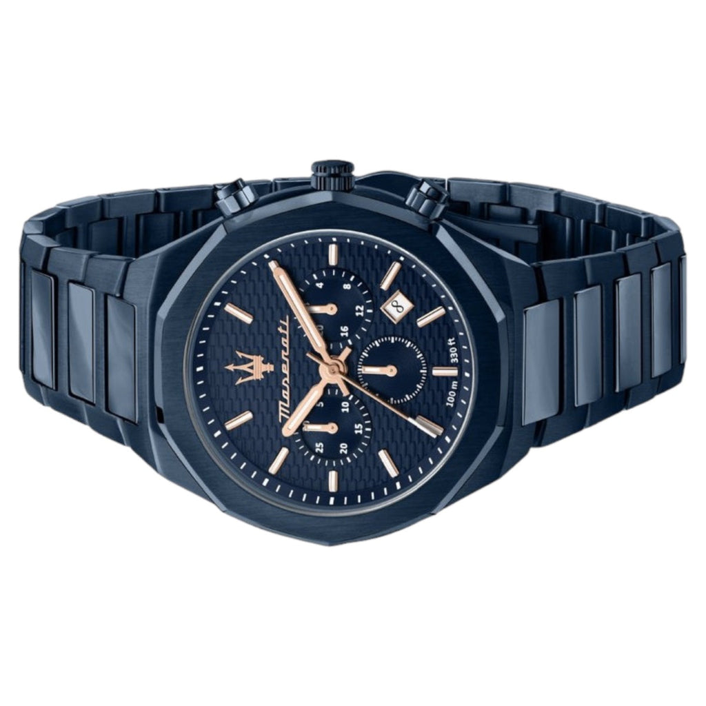 Maserati Stile Chronograph Blue Dial Blue Steel Strap Watch For Men - R8873642008 Buy Now By Maserati