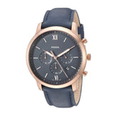 Fossil Neutra Chronograph Blue Dial Blue Leather Strap Watch for Men - FS5454 Buy Now By Fossil
