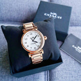 Coach Madison White Dial Rose Gold Steel Strap Watch for Women - 14502395 Buy Now By Coach
