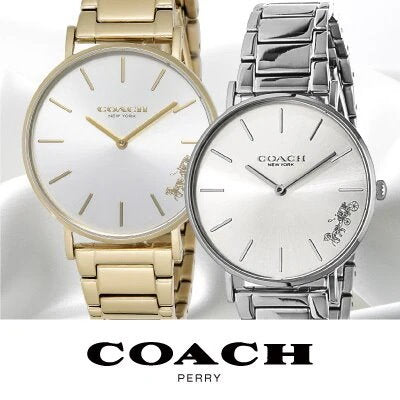 Coach Perry White Dial Gold Steel Strap Watch for Women - 14503345 Buy Now By Coach