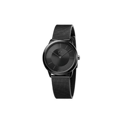 Calvin Klein Minimal Black Dial Black Mesh Bracelet Watch for Men - K3M224B1 Buy Now By Calvin Klein