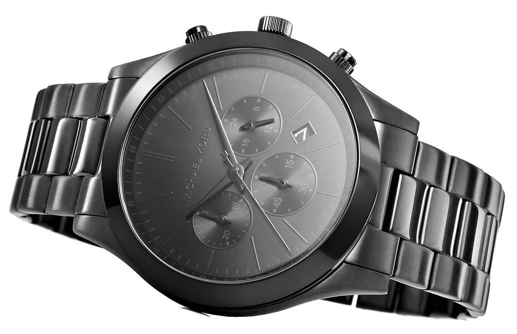 Michael Kors Slim Runway Chronograph Black Dial Black Steel Strap Watch For Men - MK8919 Buy Now By Michael Kors