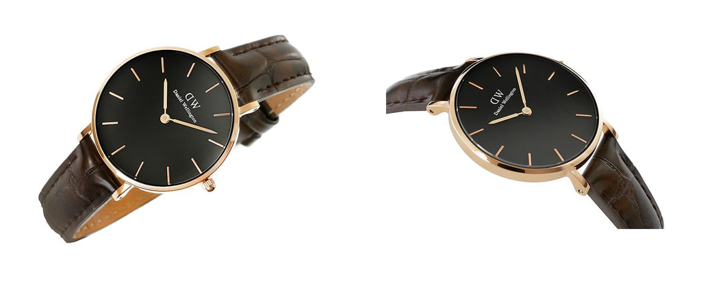 Daniel Wellington Classic Petite York Black Dial Brown Leather Strap Watch For Women - DW00100170 Buy Now By Daniel Wellington