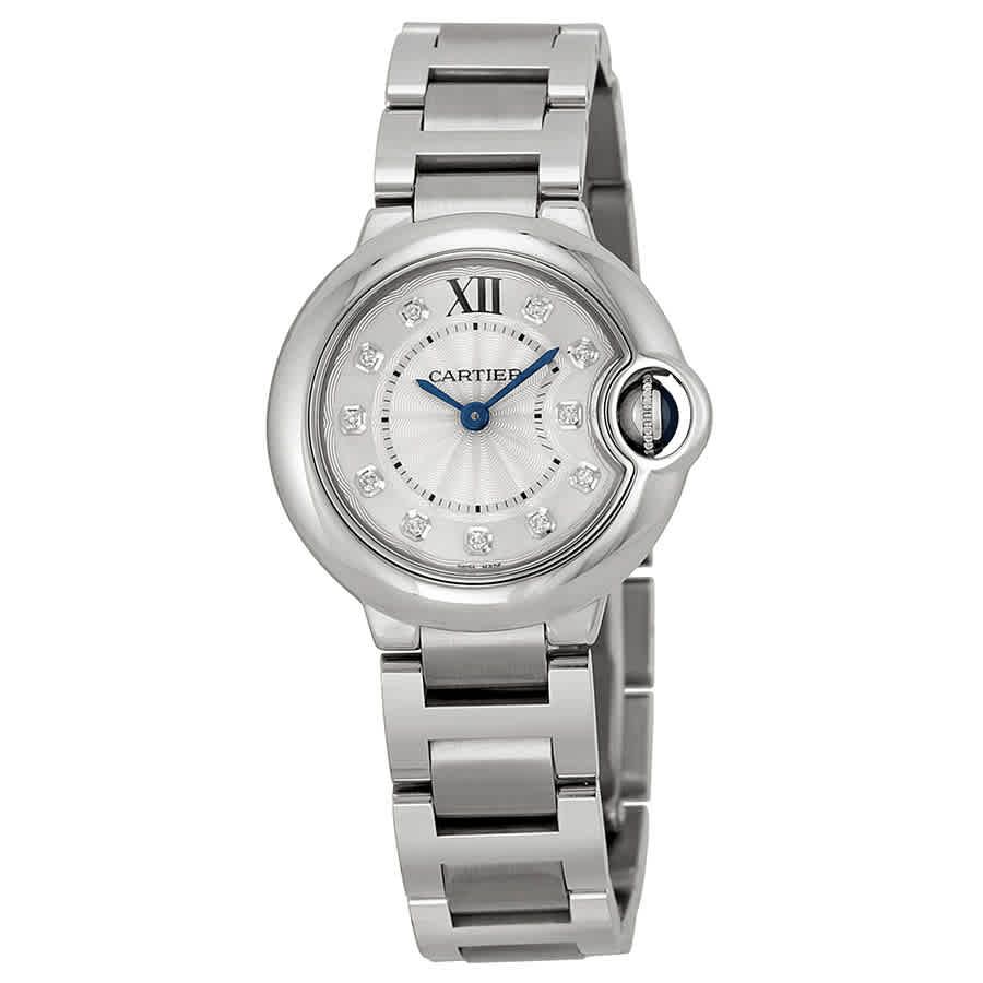 Cartier Ballon Bleu de Cartier Diamonds Silver Dial Silver Steel Strap Watch for Women - WE902073 Buy Now By Cartier