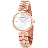 Emporio Armani Arianna Analog Mother of Pearl Dial Rose Gold Steel Strap Watch For Women - AR11196 Buy Now By Emporio Armani