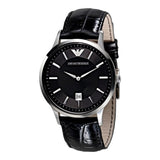 Emporio Armani Renato Black Dial Leather Strap Watch For Men - AR2411 Buy Now By Emporio Armani