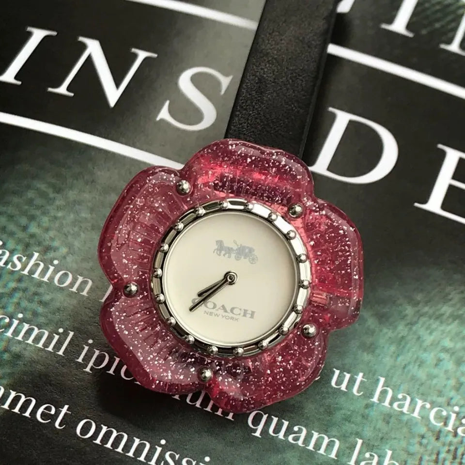 Coach Perry Silver Dial Black Leather Strap Watch for Women - 14503049 Buy Now By Coach