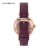 Emporio Armani Meccanico Automatic Silver Dial Burgundy Leather Strap Watch For Women - AR60044 Buy Now By Emporio Armani
