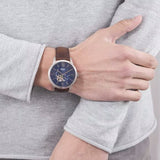 Fossil Townsman Automatic Blue Dial Brown Leather Strap Watch for Men - ME3110 Buy Now By Fossil